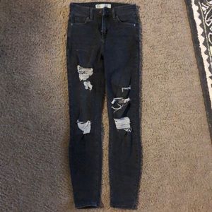 Topshop high waisted distressed Moto jeans